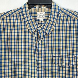 Lucky Brand Long Sleeve Button Up Shirt Mens XL California Fit Blue Yellow Plaid